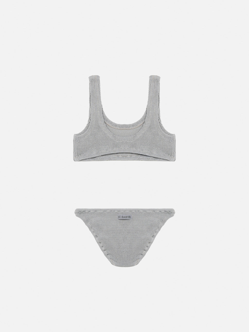 Bikini Baker argento in lurex crinkle