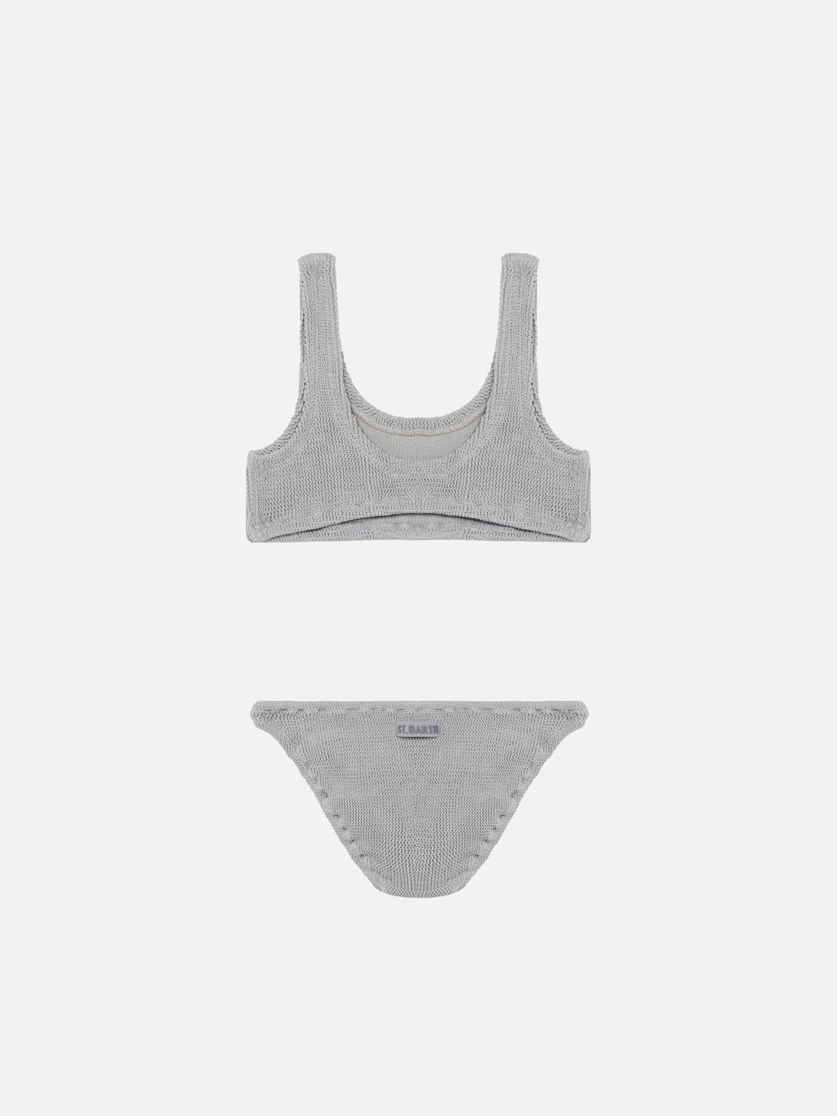 Bikini Baker argento in lurex crinkle