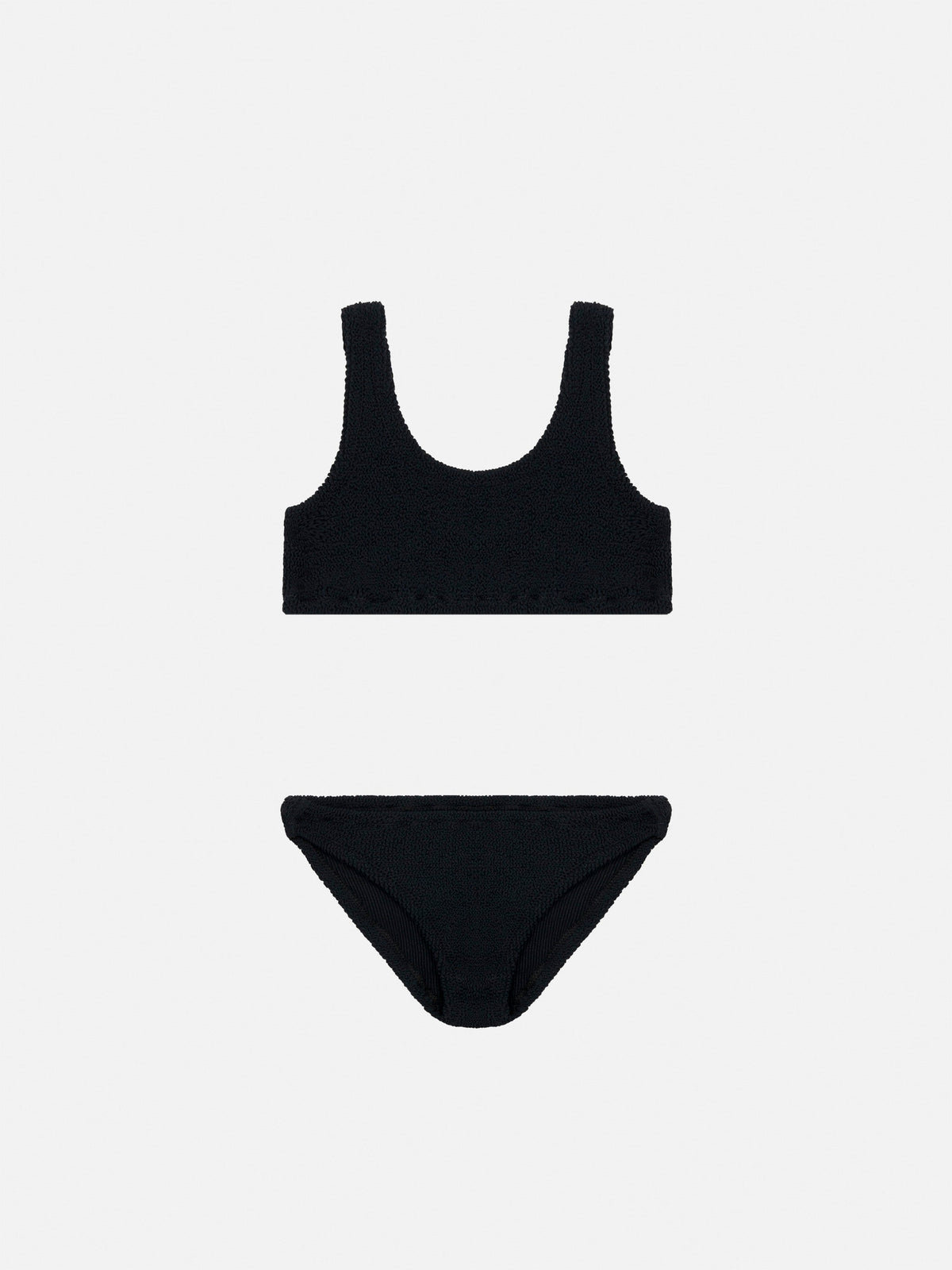 Bikini bralette Baker nero in tessuto crinkle