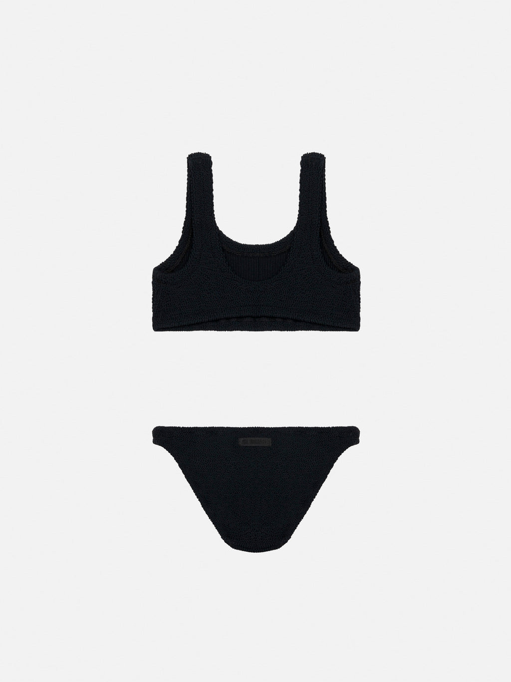 Bikini bralette Baker nero in tessuto crinkle