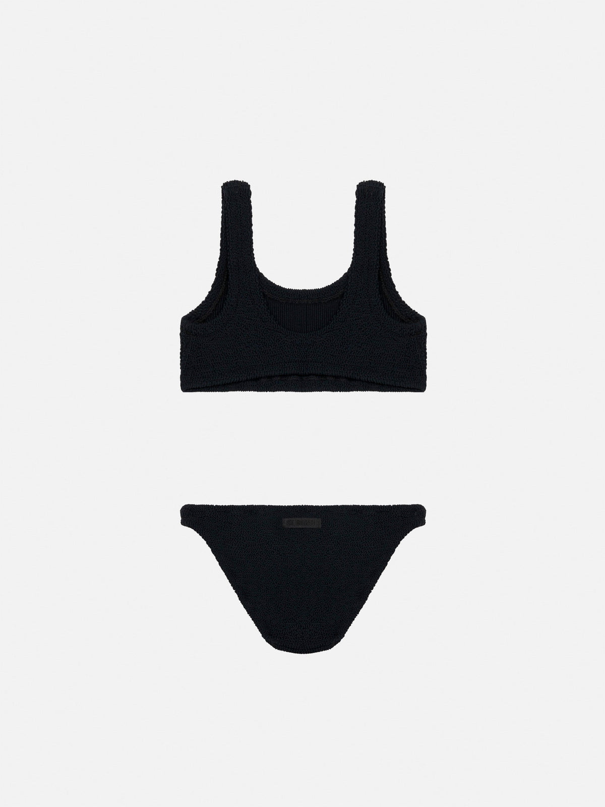 Bikini bralette Baker nero in tessuto crinkle