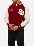 Bomber in maglia Benjamin bordeaux in stile college