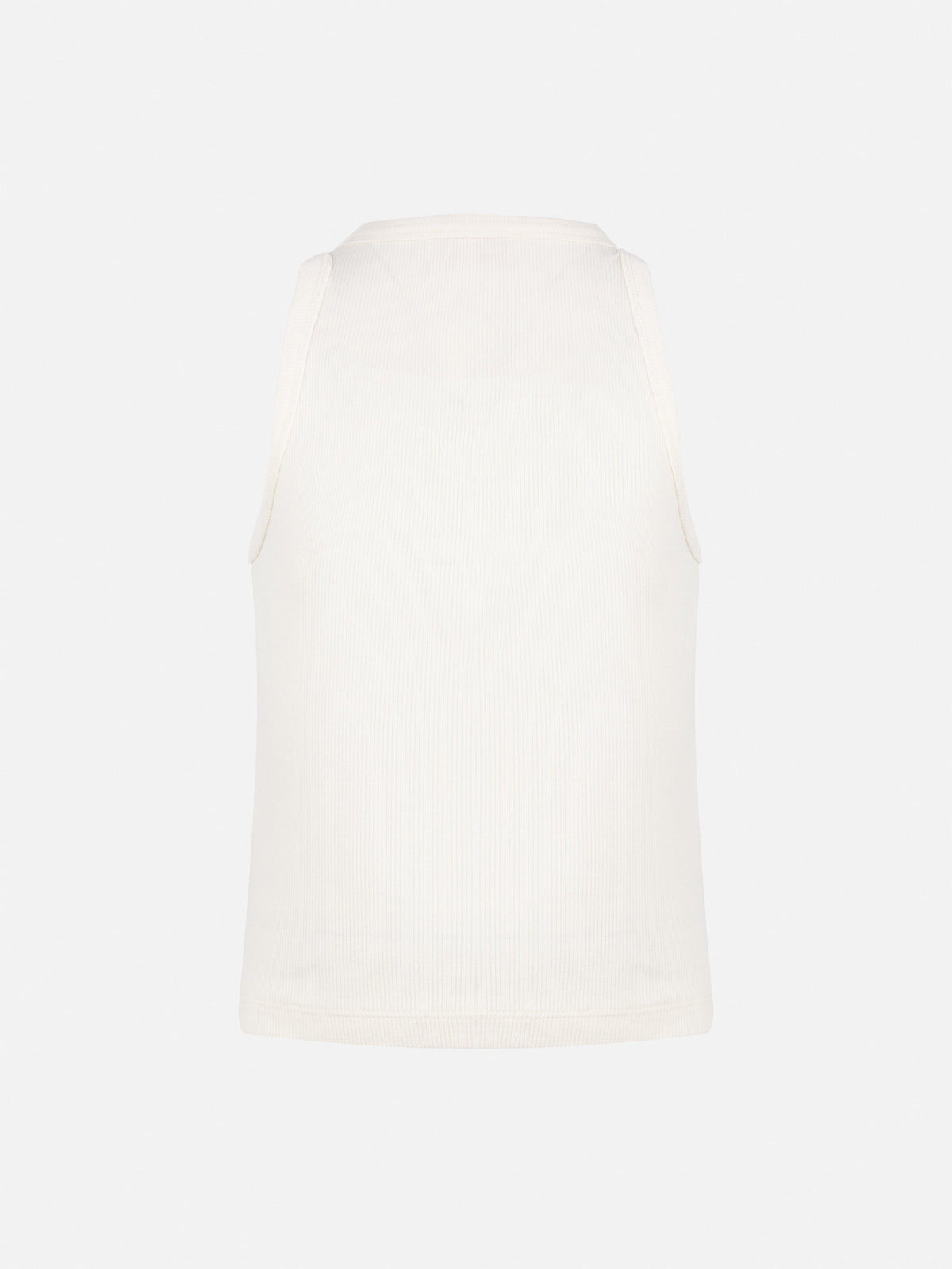 Canotta crop Blue Jr bianco panna con ricamo St. Barth Beach Club
