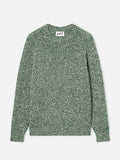 Maglia girocollo Blunt verde in lana con lavorazione mouliné