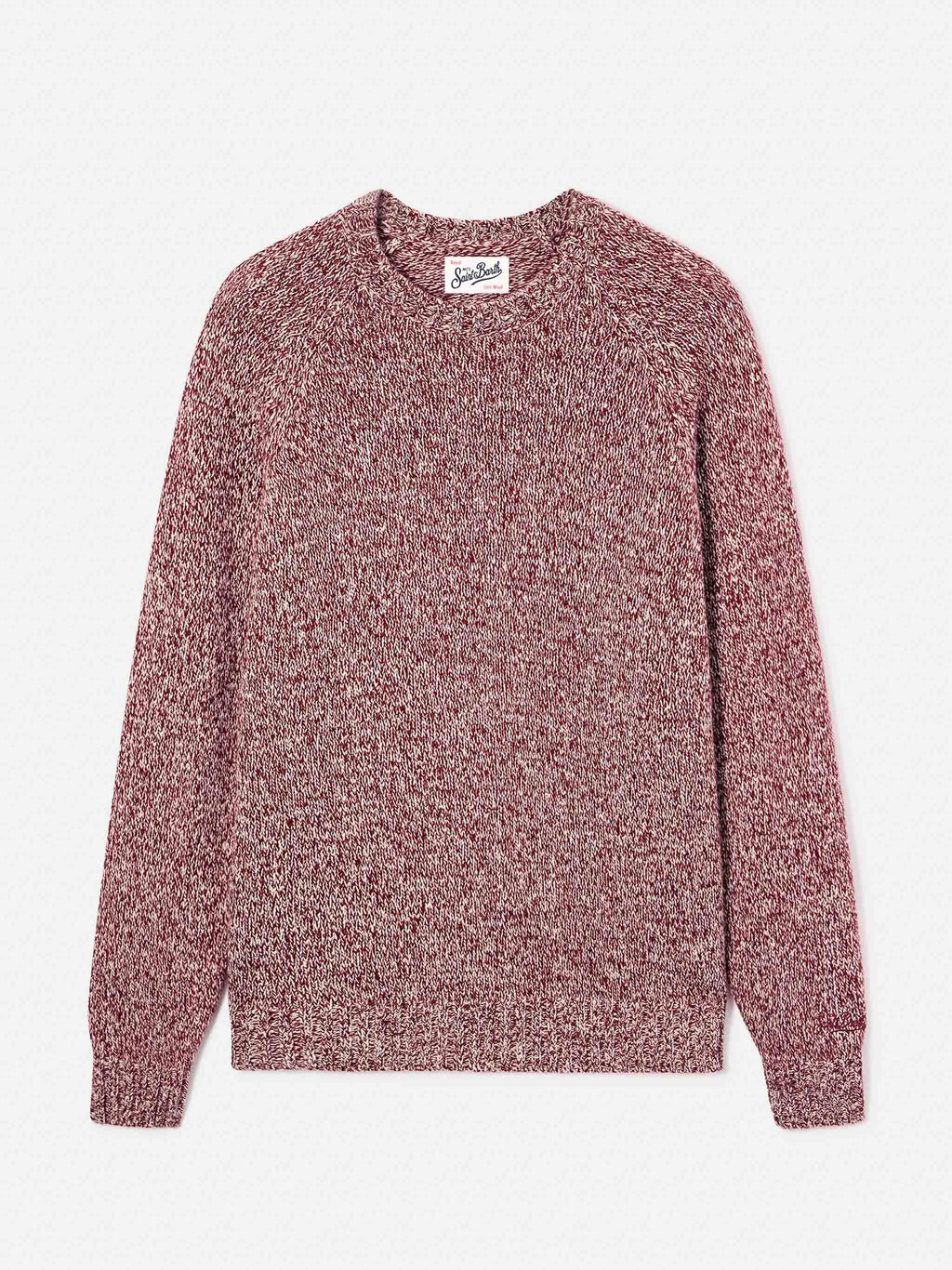 Maglia girocollo Blunt rossa in lana con lavorazione mouliné