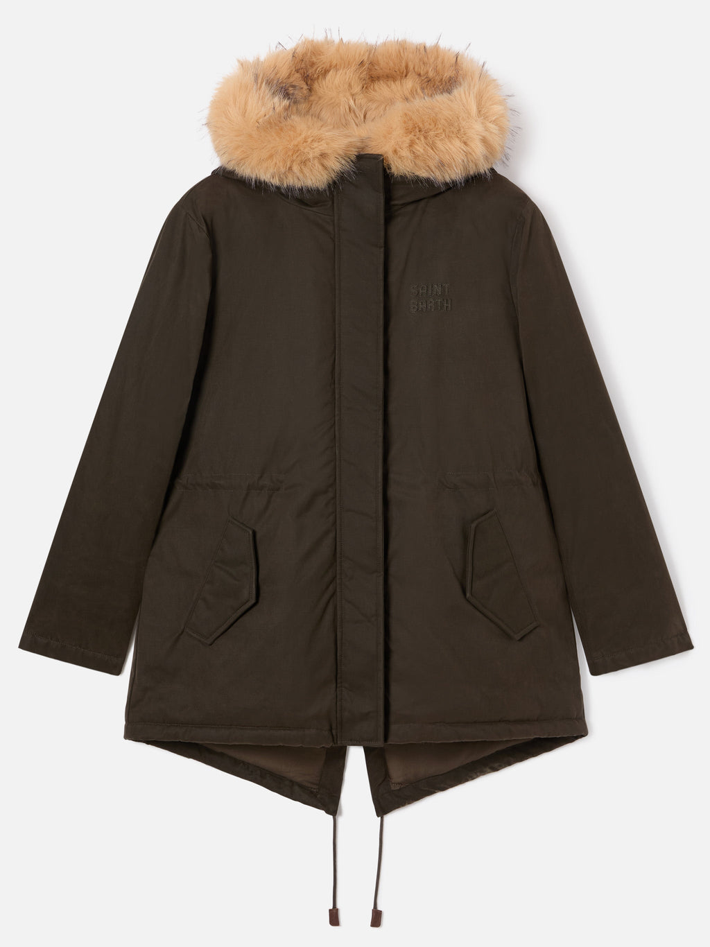 Parka Brenna verde militare in tessuto cerato di misto product image 1