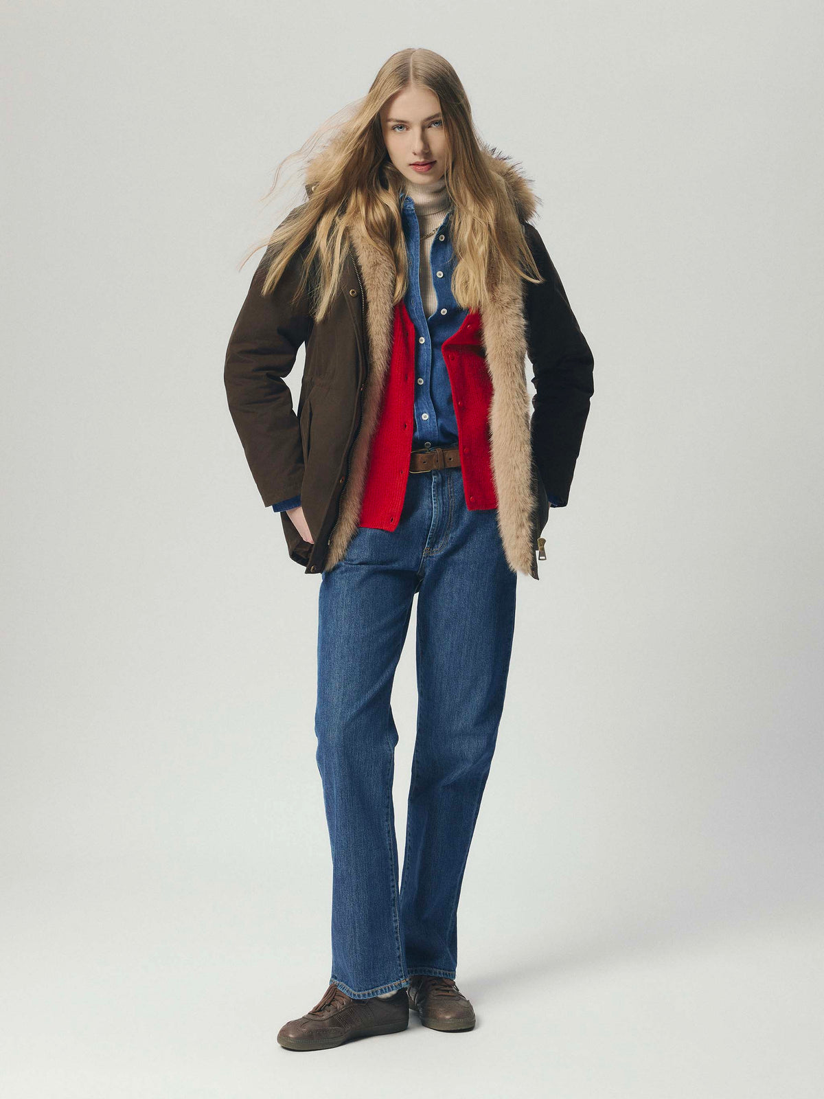 Parka Brenna verde militare in tessuto cerato di misto product image 2