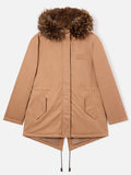 Parka Brenna beige in tessuto cerato di misto cotone con product image 1