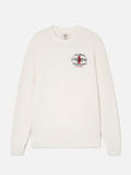 Maglia girocollo Bombardino Light panna con ricamo Cigarette sul retro | Special edition