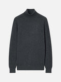Maglia a collo alto Bond grigia in misto lana merino e cashmere