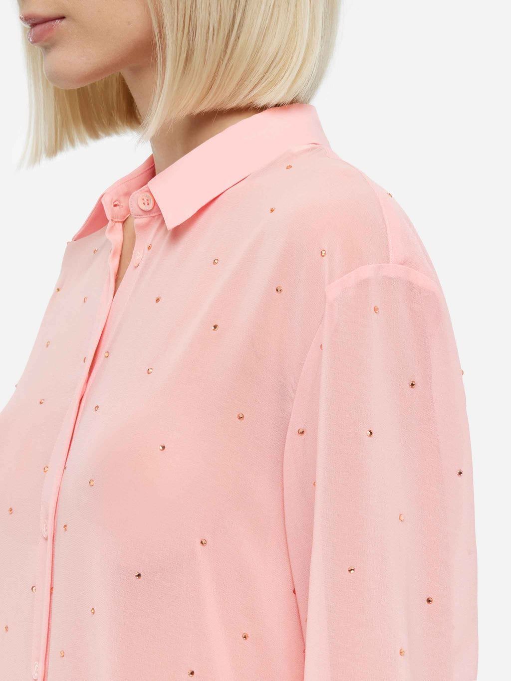 Camicia Brigitte rosa in georgette con strass product image 4