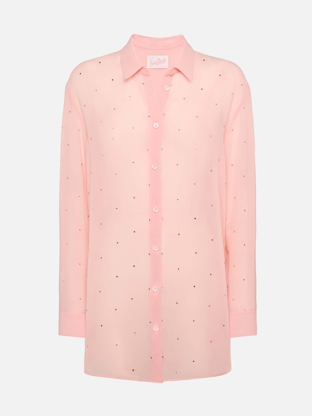 Camicia Brigitte rosa in georgette con strass product image 5