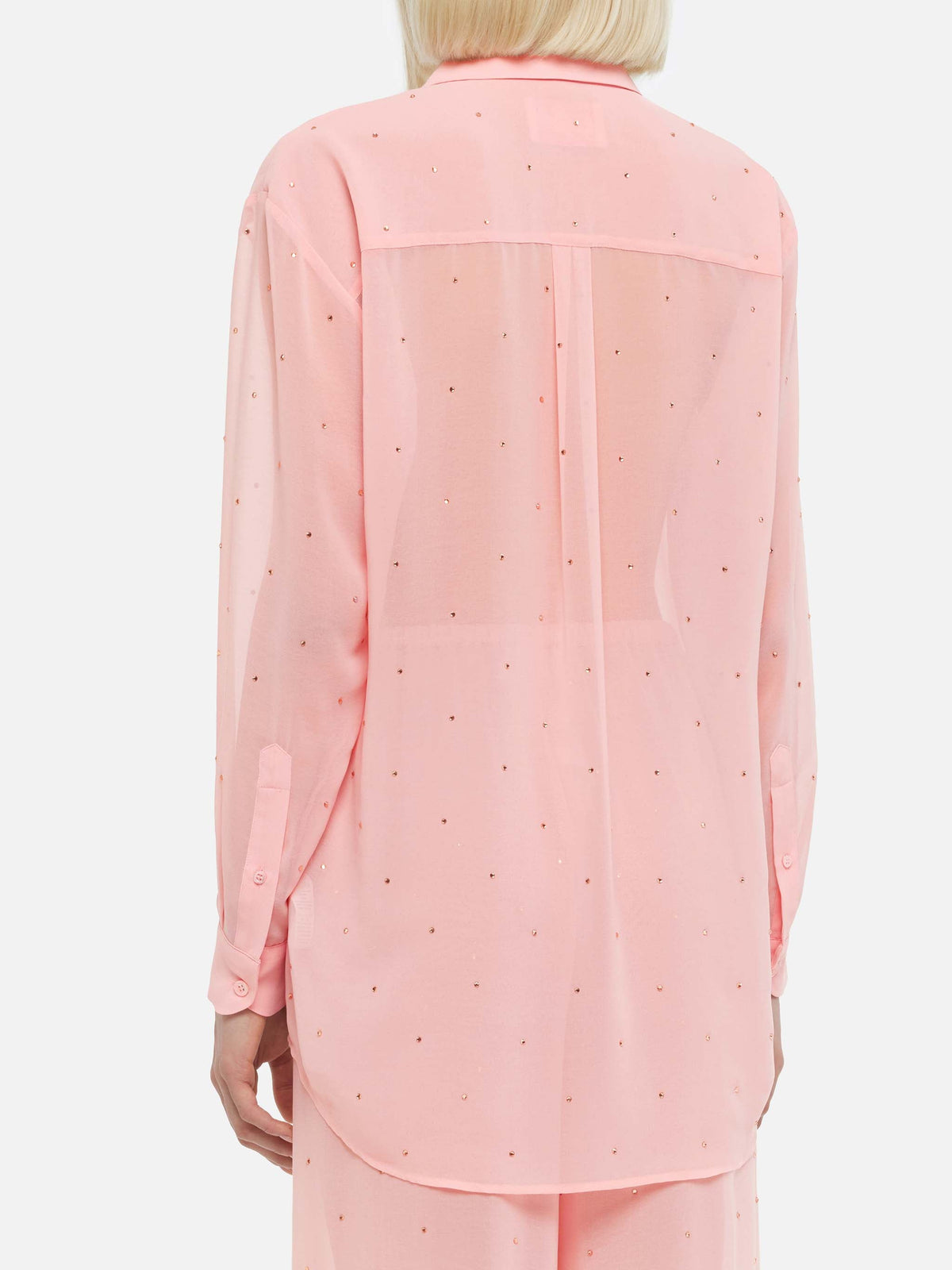 Camicia Brigitte rosa in georgette con strass product image 6