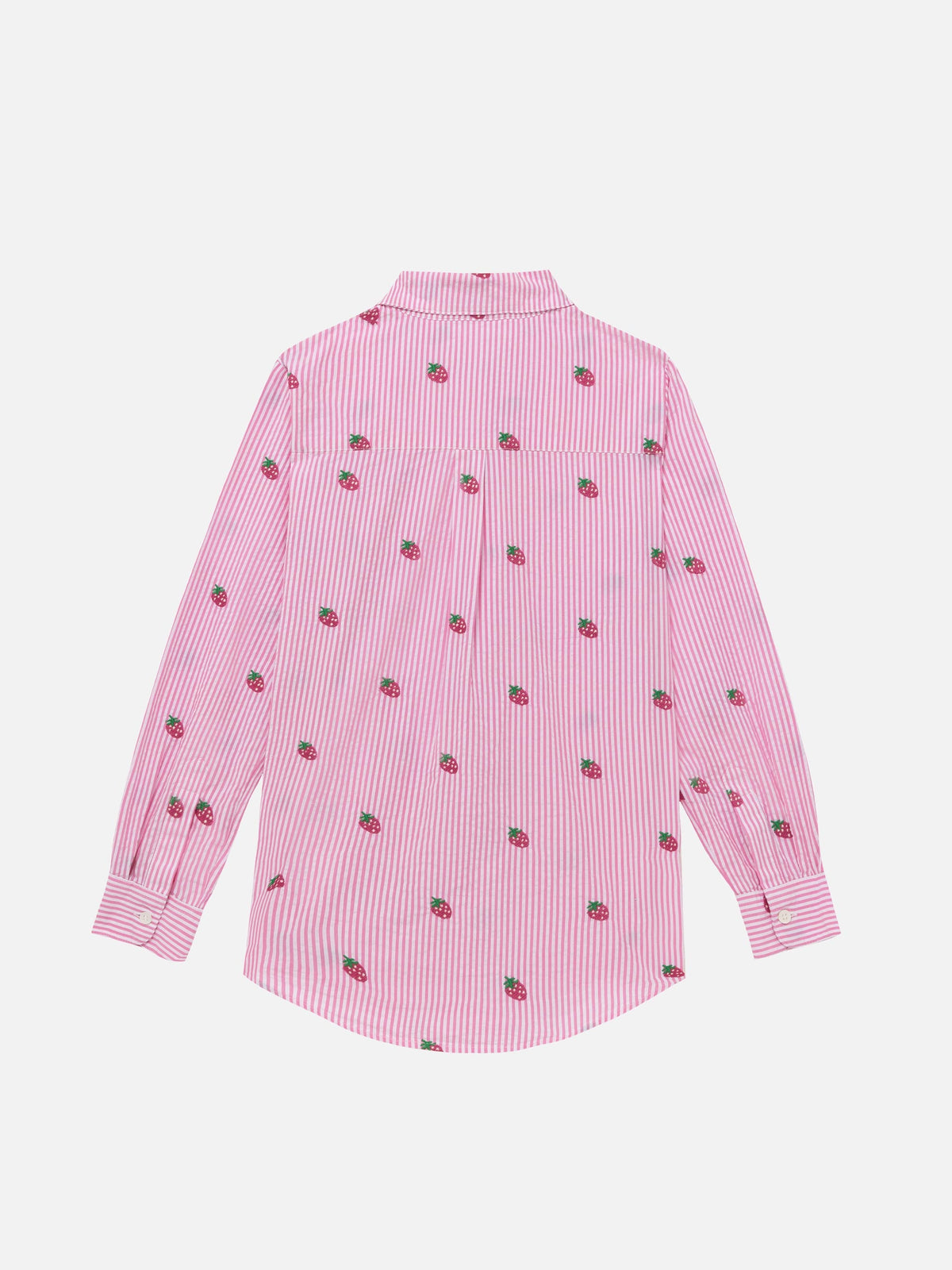 Camicia Mini Brigitte rosa a righe in seersucker con ricamo product image 2