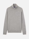 Maglia Buck grigia in cashmere con mezza zip