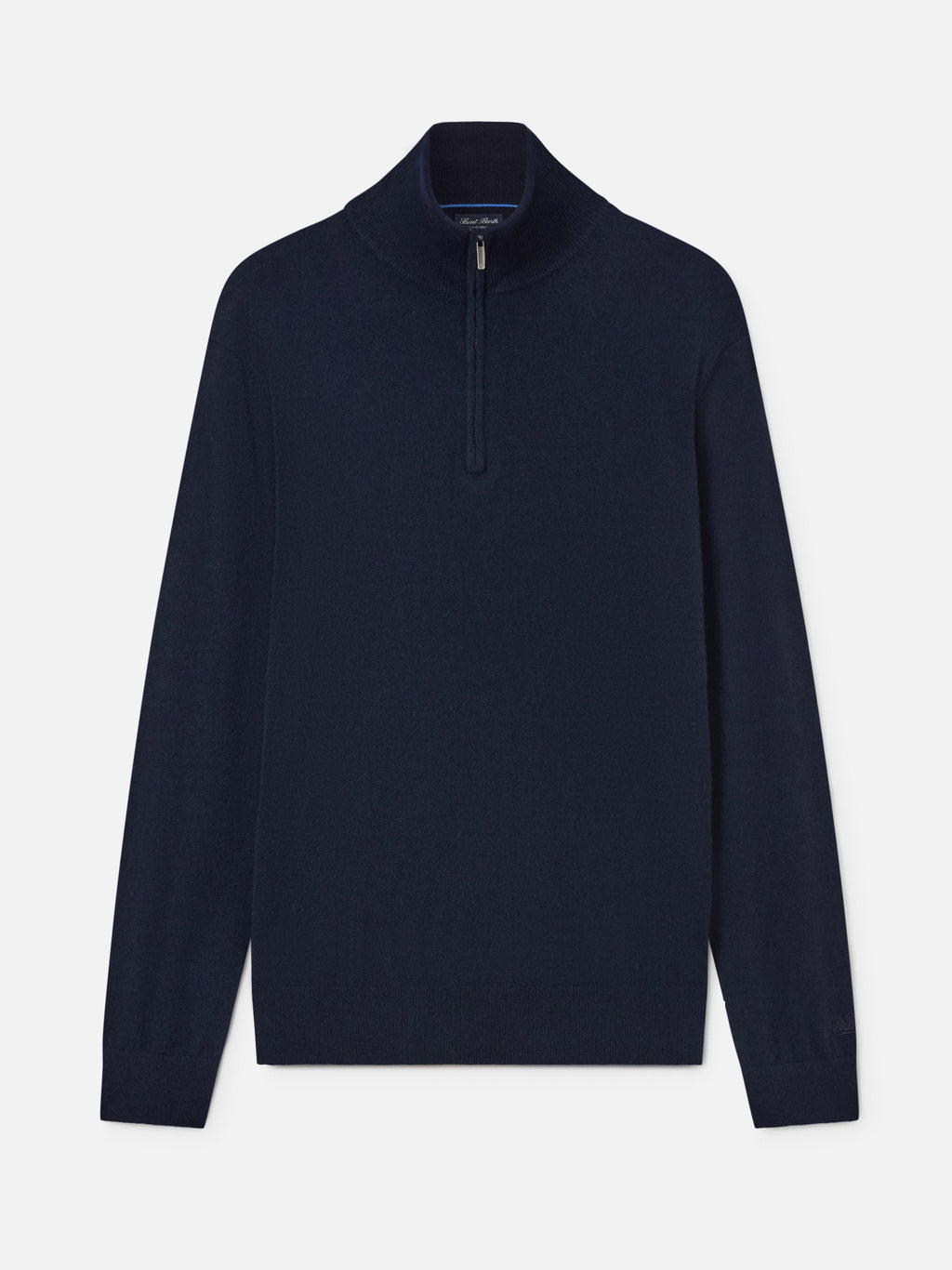 Maglia Buck blu navy in cashmere con mezza zip