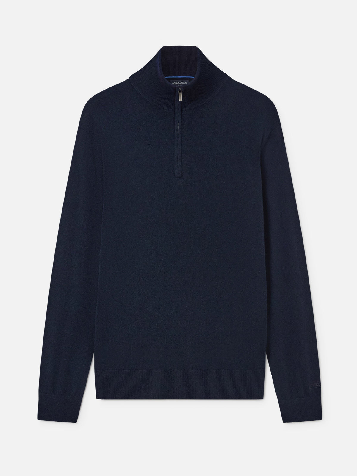 Maglia Buck blu navy in cashmere con mezza zip
