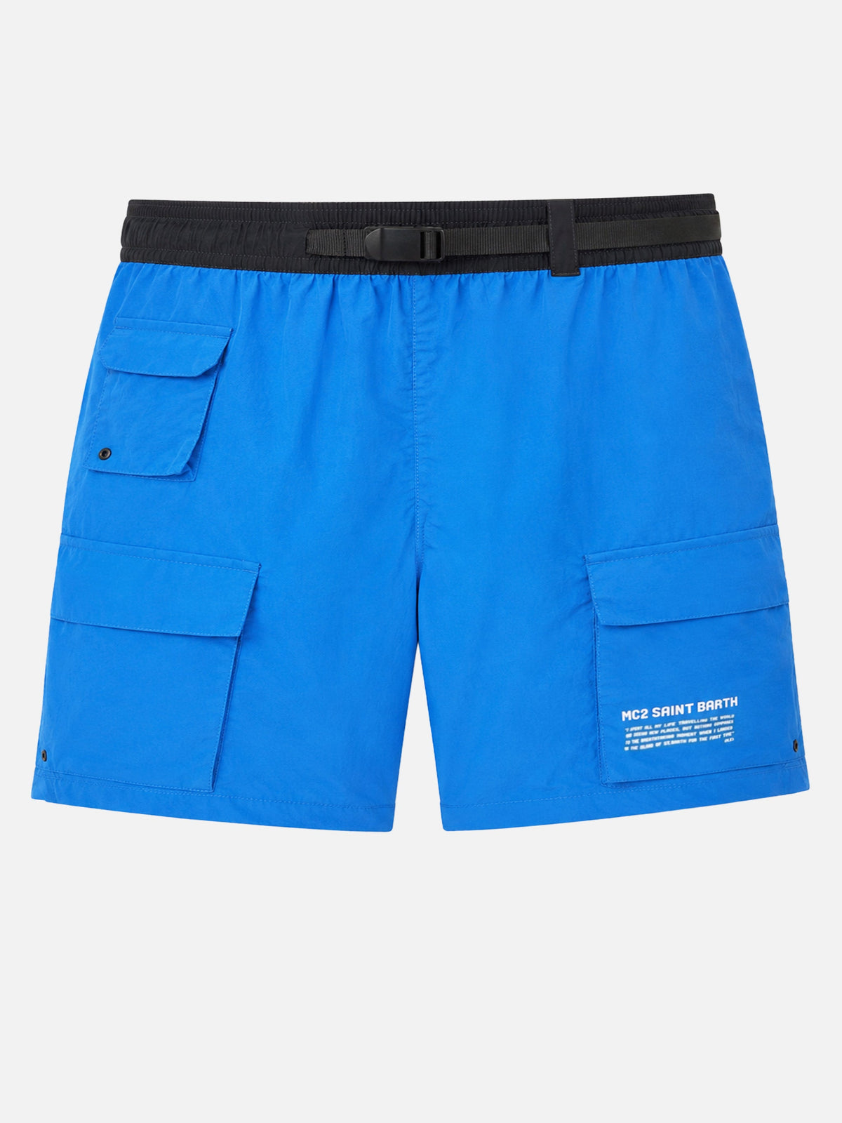 Costume mare Buddy bluette con dettagli neri