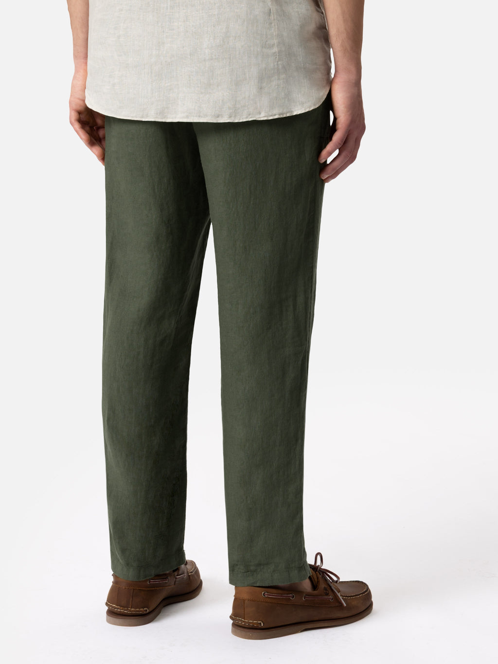 Pantaloni Calais verde militare in lino