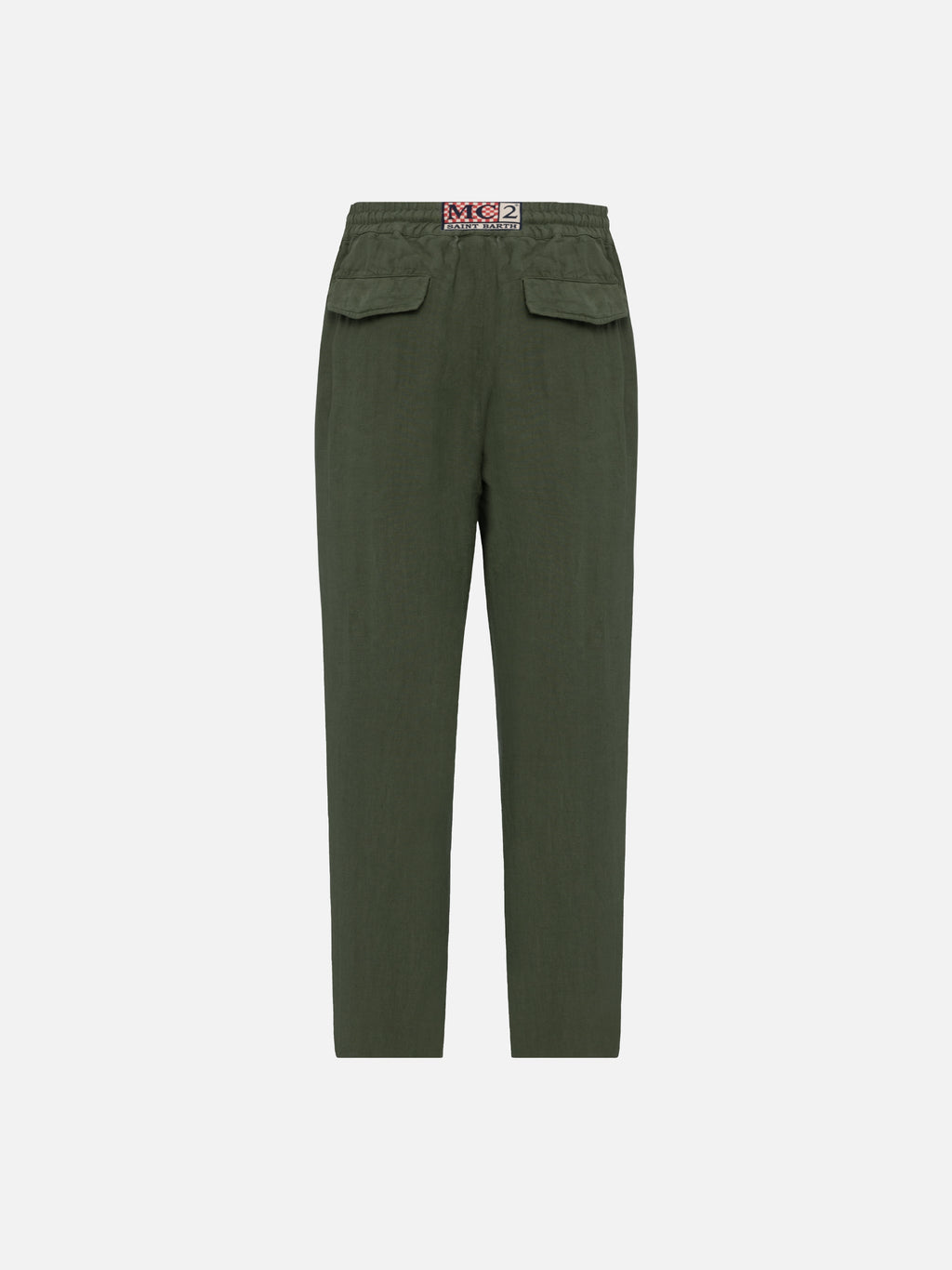 Pantaloni Calais verde militare in lino