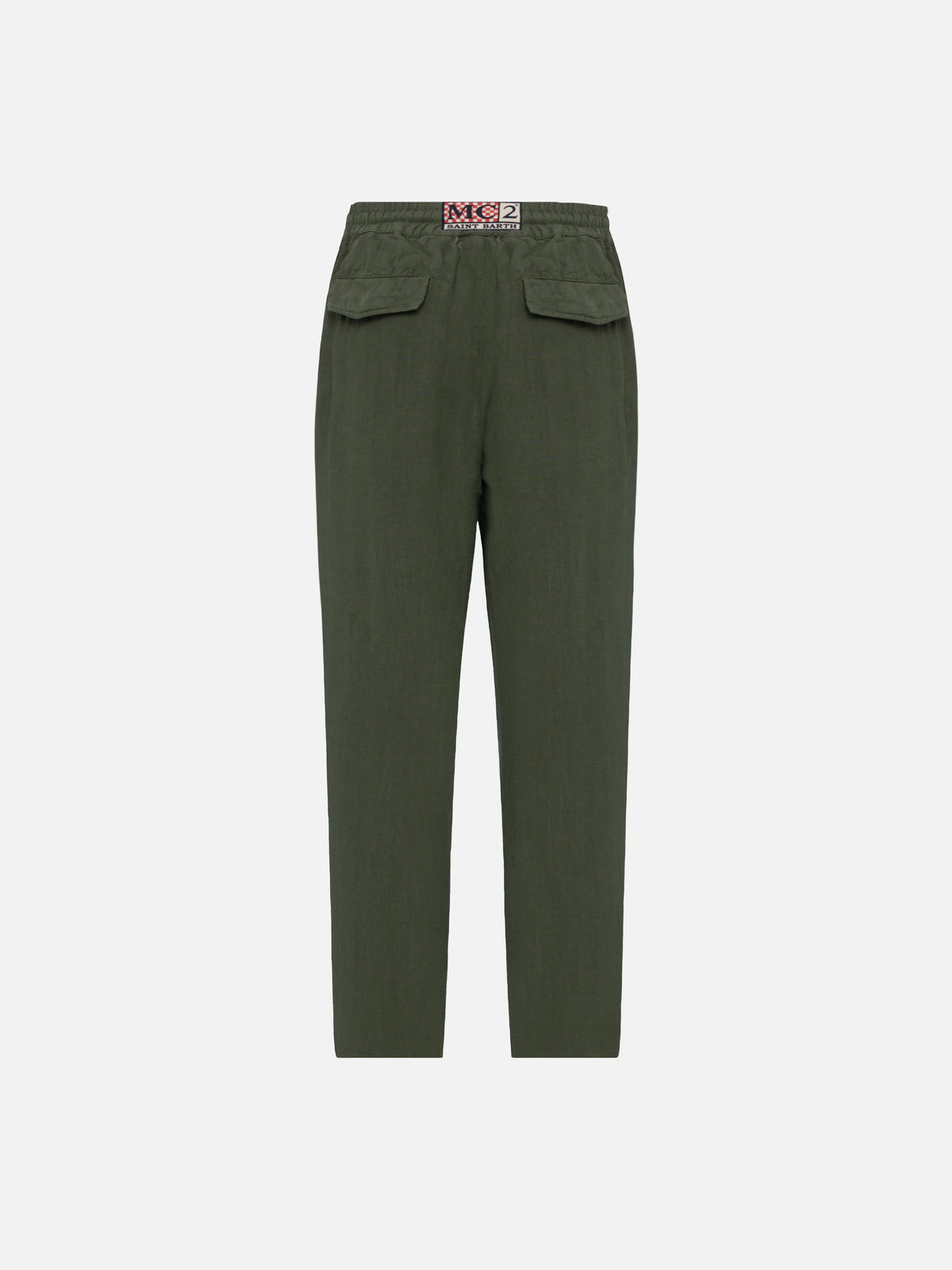 Pantaloni Calais verde militare in lino