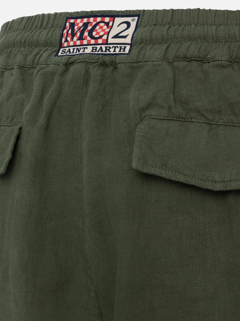 Pantaloni Calais verde militare in lino