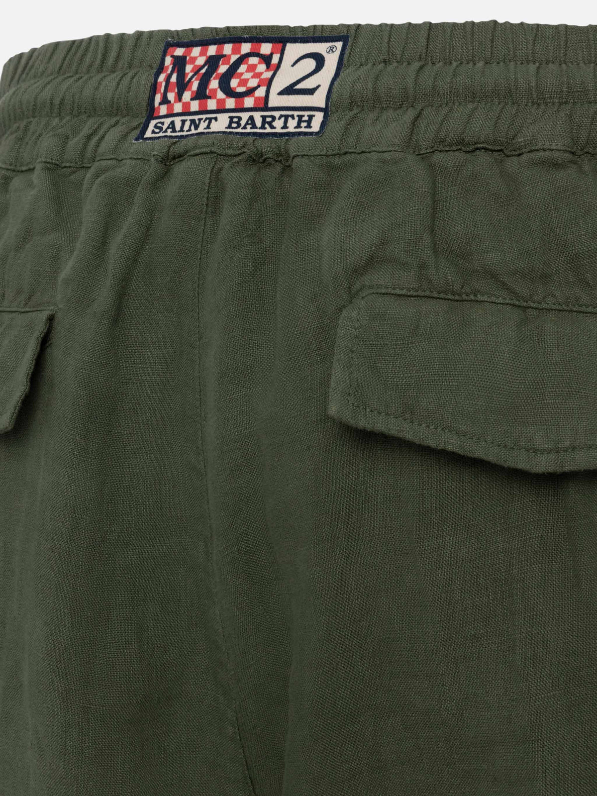 Pantaloni Calais verde militare in lino