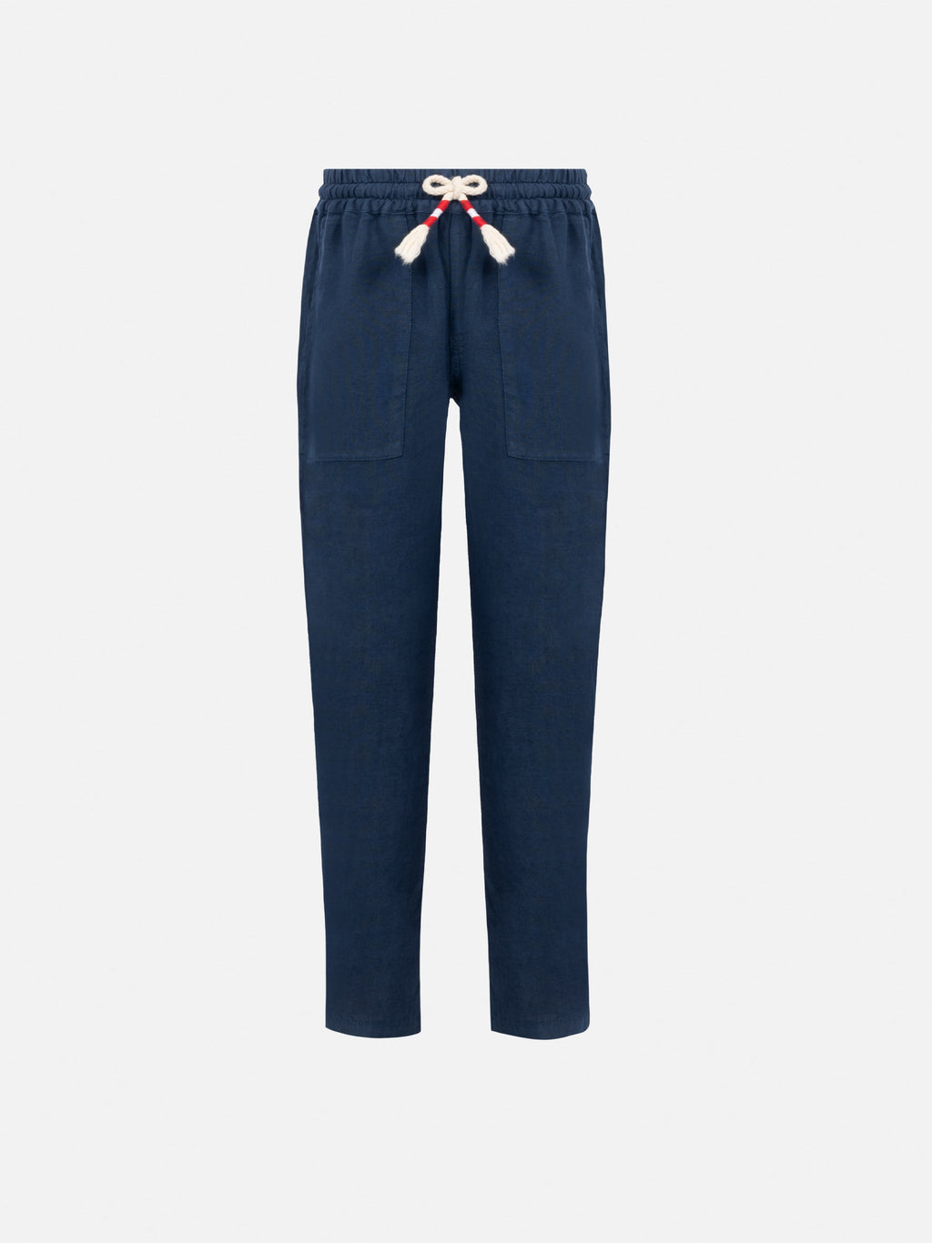Pantaloni Calais Jr blu navy in lino