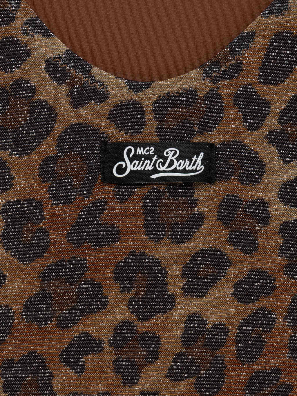 Costume intero Cecille Jr in lurex con stampa leopardata