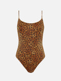 Costume intero Cecille in lurex con stampa leopardata
