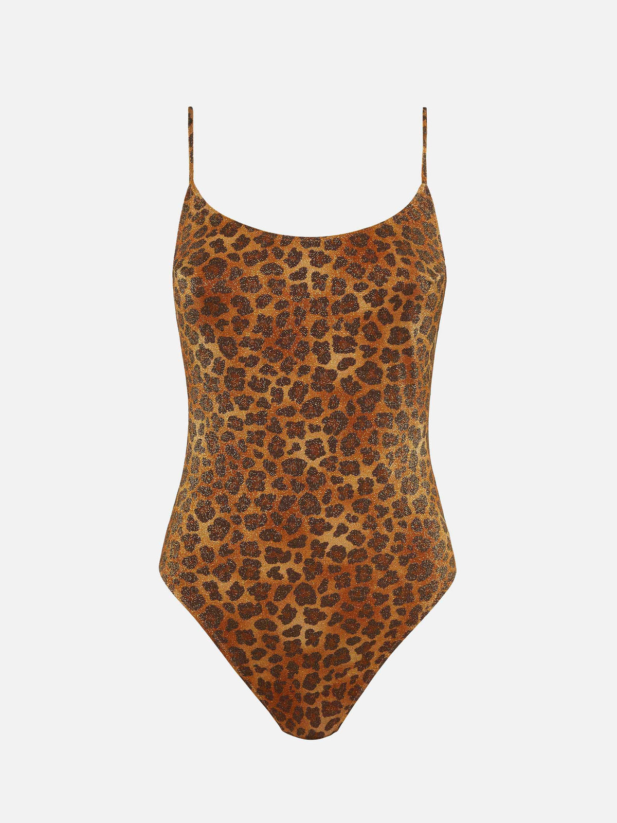 Costume intero Cecille in lurex con stampa leopardata