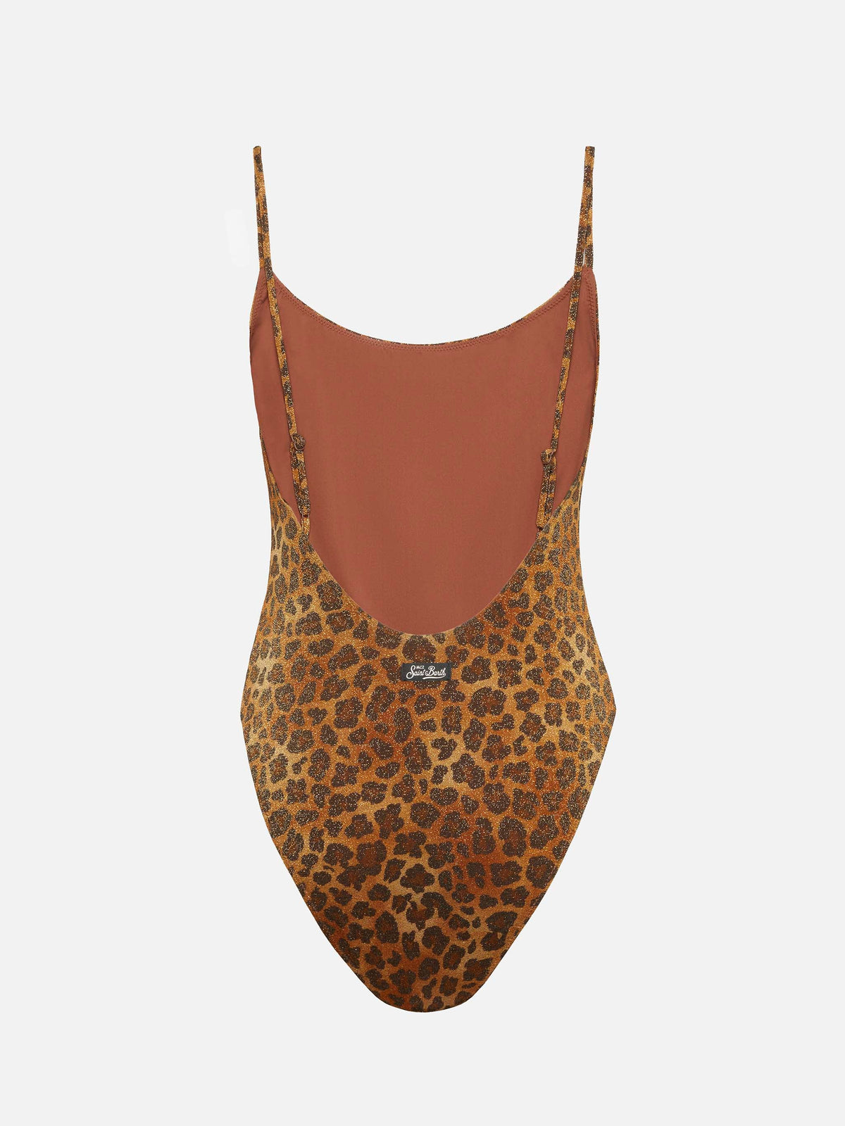 Costume intero Cecille in lurex con stampa leopardata
