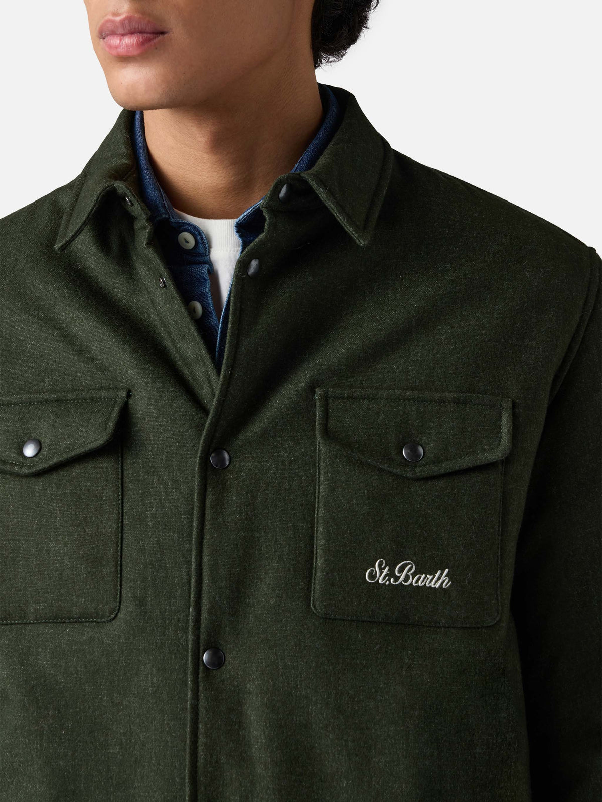Sovracamicia Chalet verde militare in lana