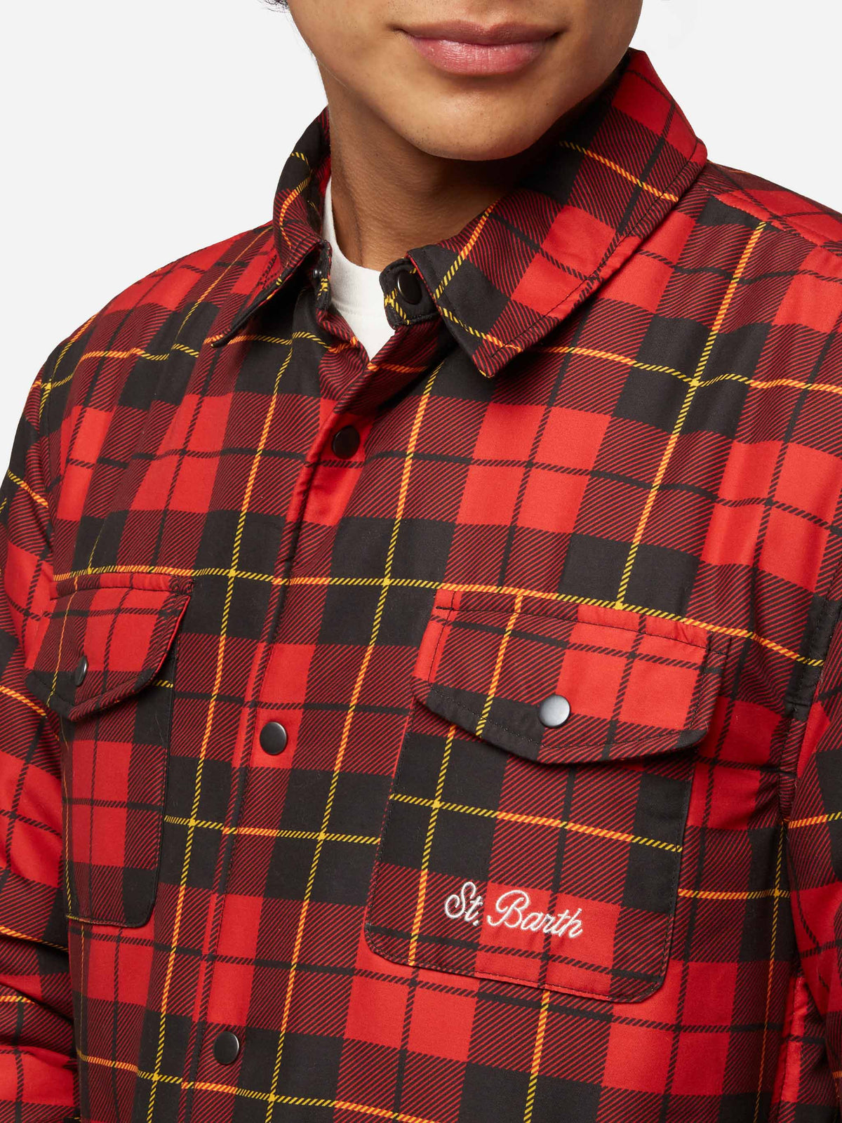 Sovracamicia Chalet rossa con stampa tartan