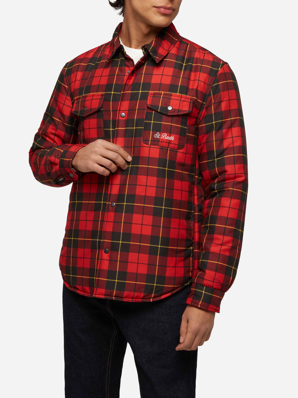 Sovracamicia Chalet rossa con stampa tartan