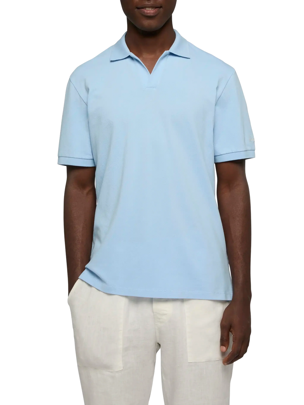 Polo Charles azzurra in piquet product image 1