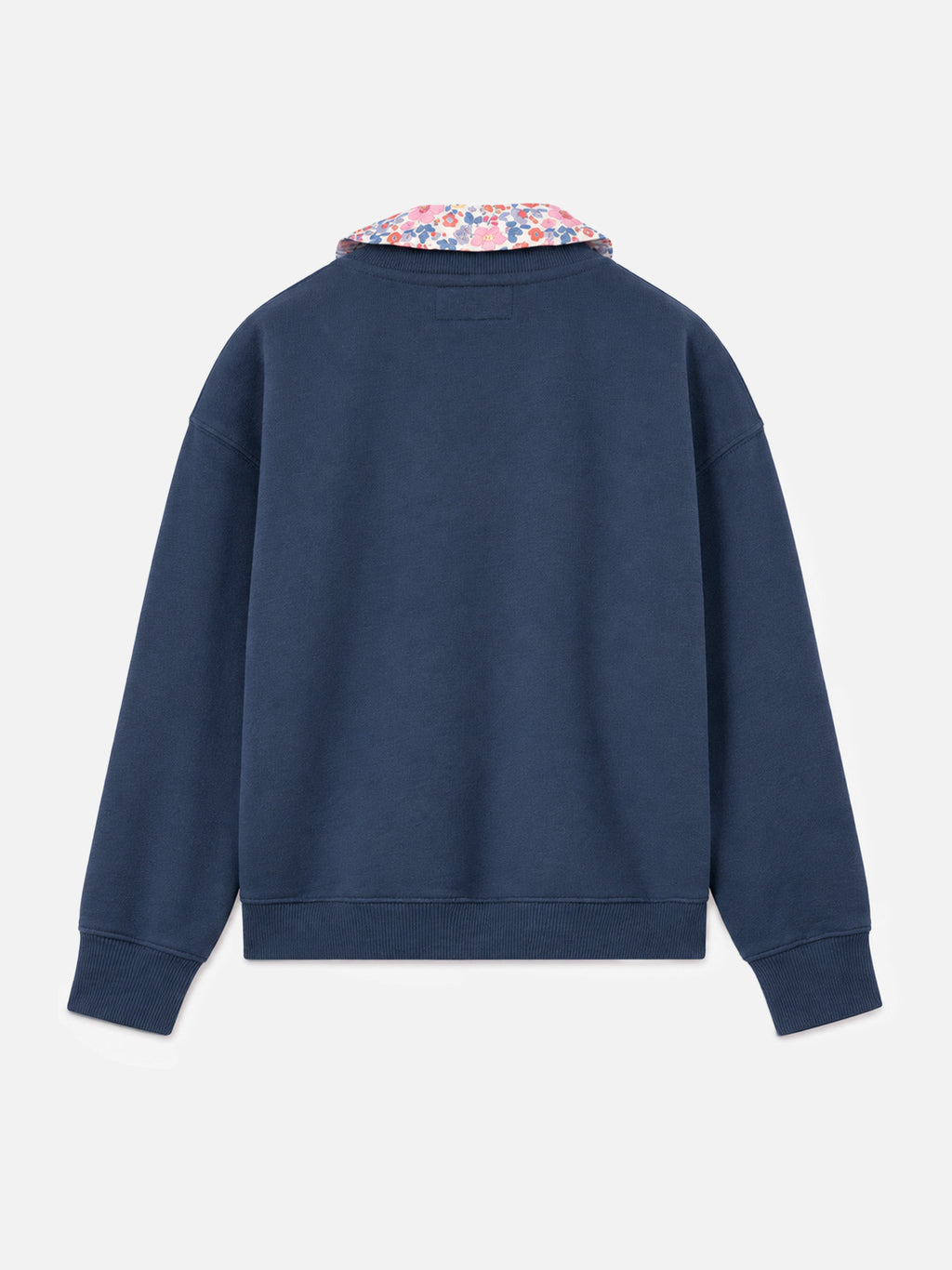 Felpa girocollo Coleen blu con colletto floreale product image 3