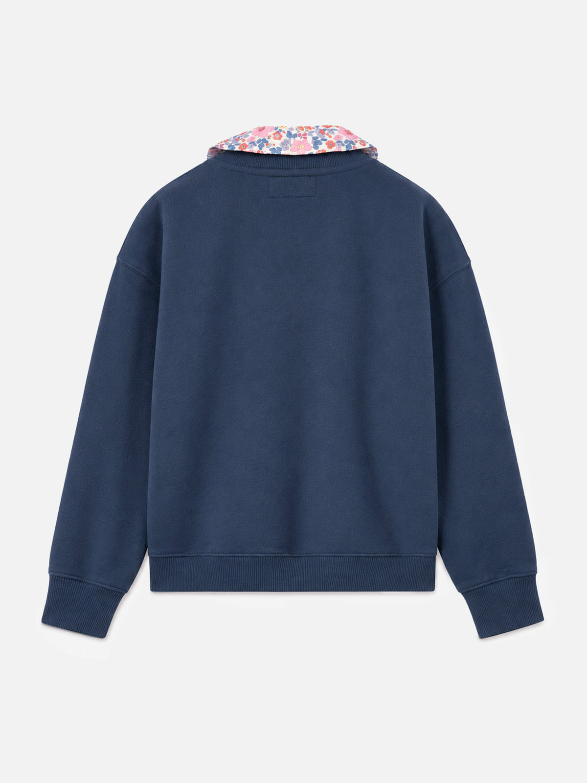 Felpa girocollo Coleen blu con colletto floreale product image 3