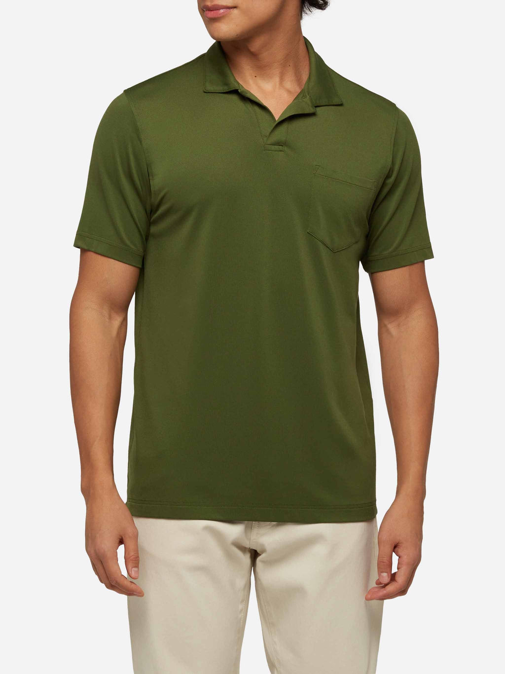 Polo Camber verde militare senza bottoni product image 1