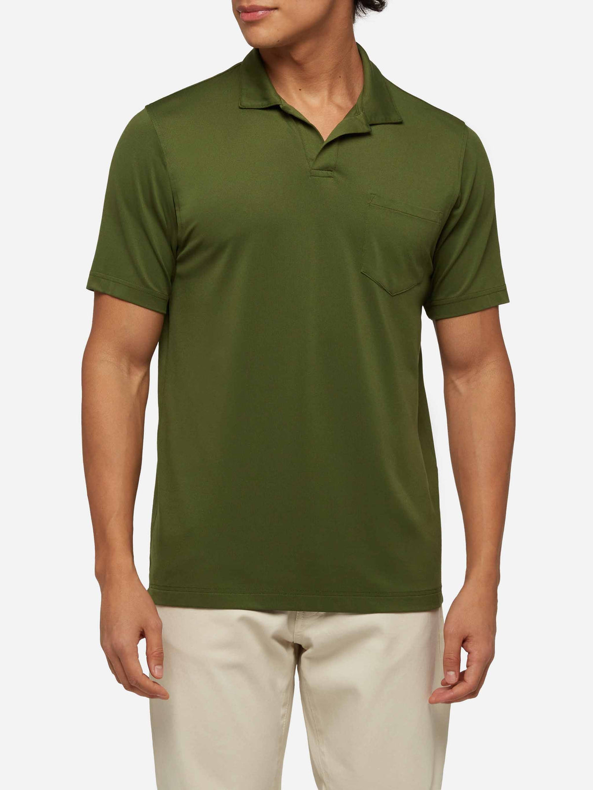 Polo Camber verde militare senza bottoni product image 1