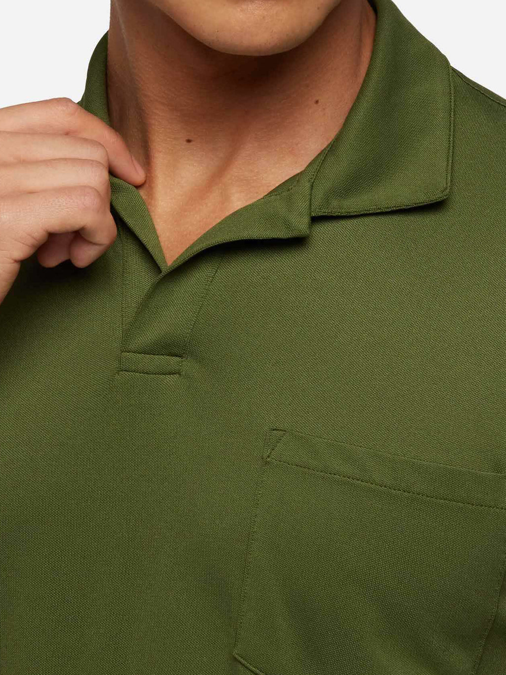 Polo Camber verde militare senza bottoni product image 2