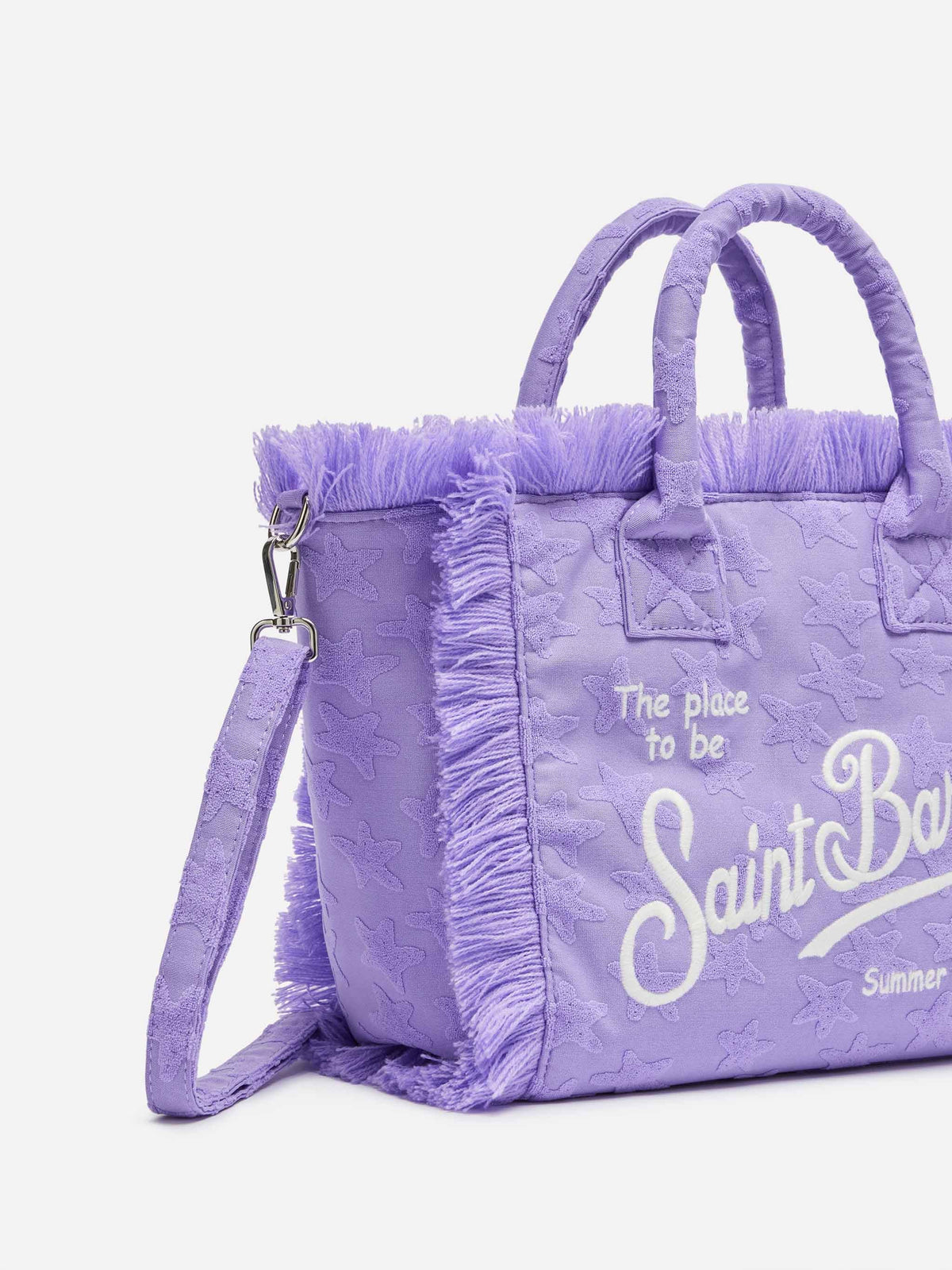 Borsa a mano Colette lilla in spugna con motivo stelle