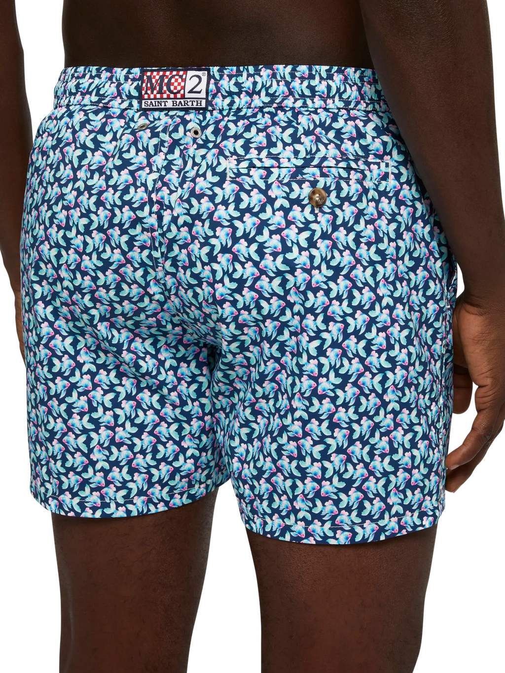 Costume mare Comfort Light blu navy con stampa pesci