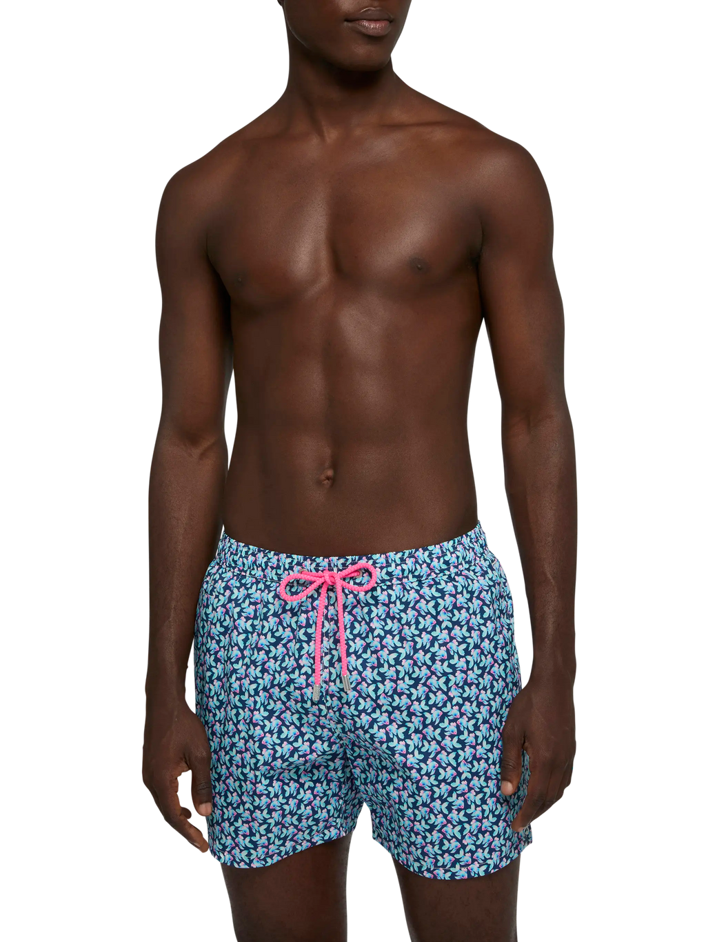 Costume mare Comfort Light blu navy con stampa pesci