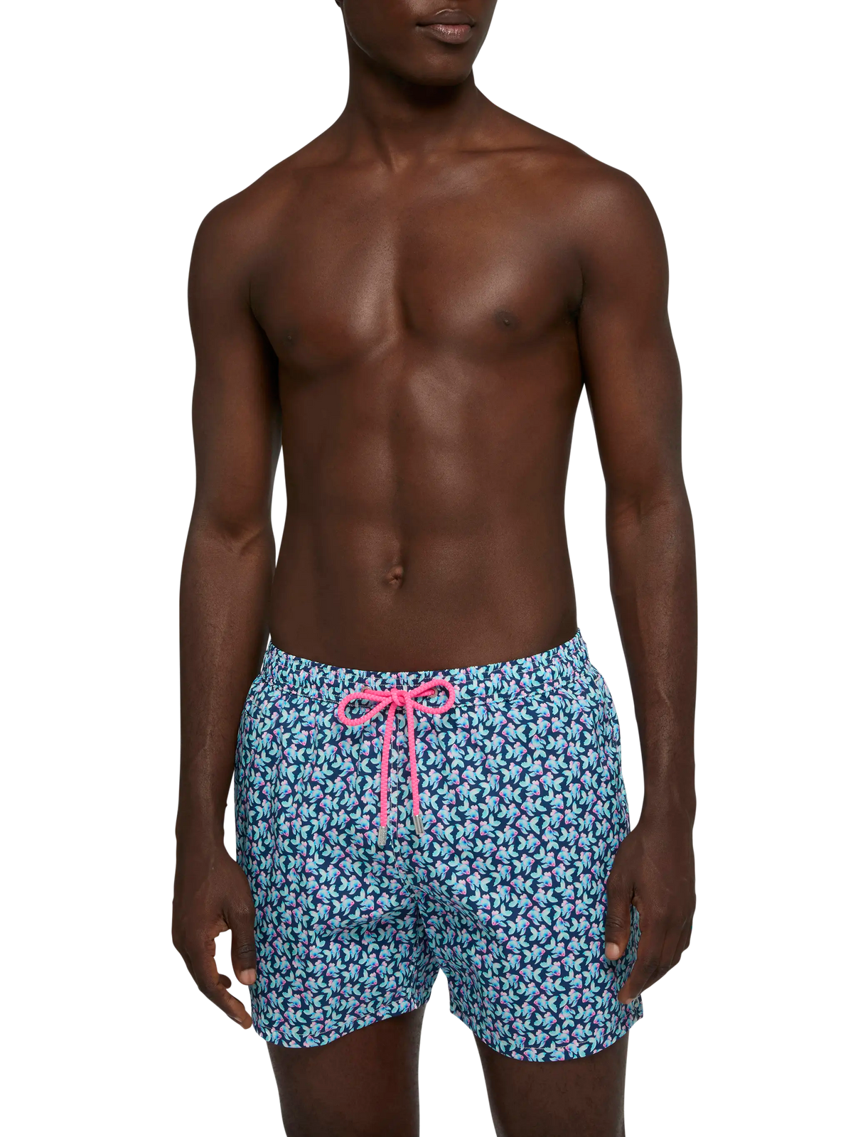 Costume mare Comfort Light blu navy con stampa pesci