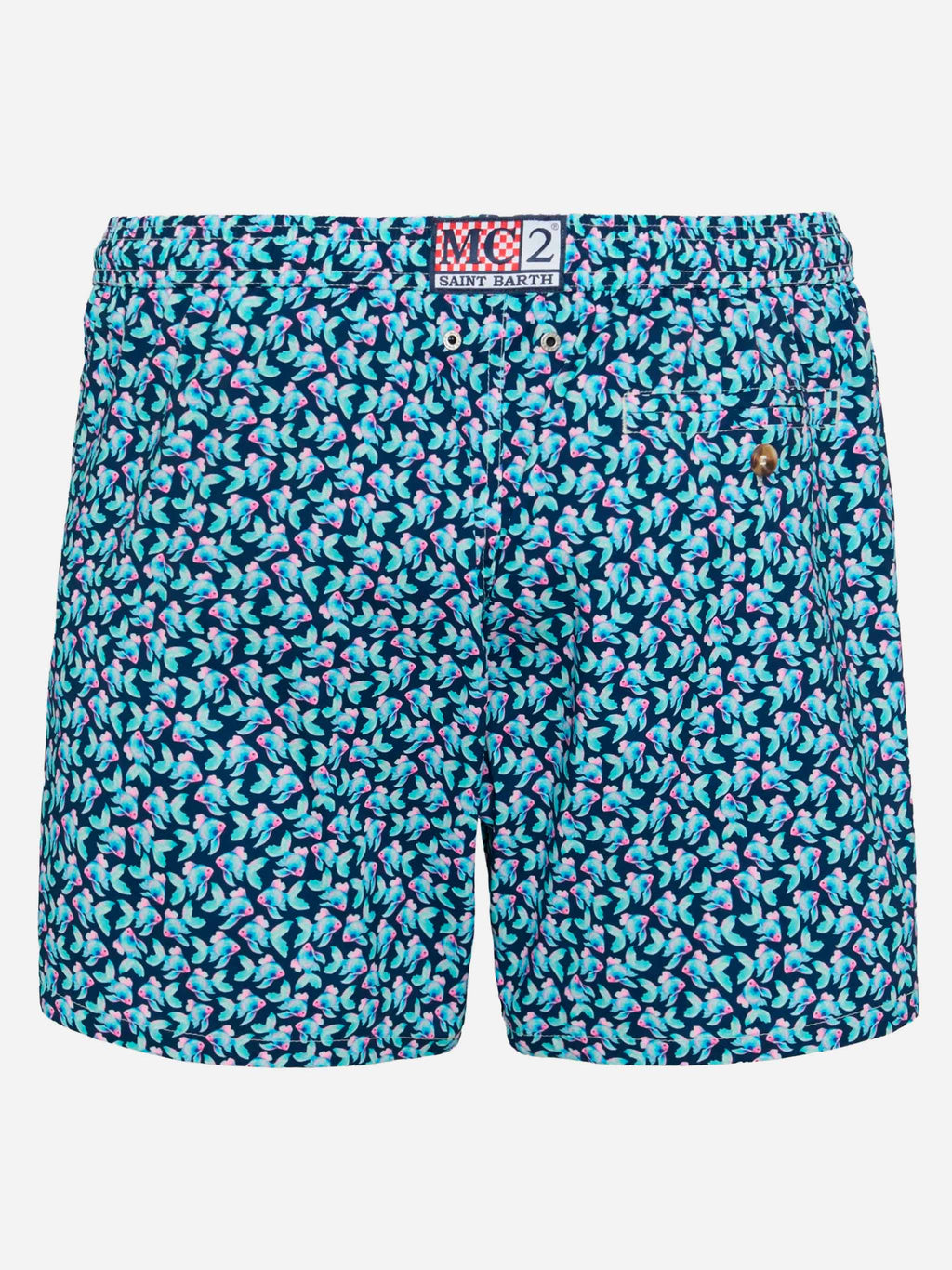 Costume mare Comfort Light blu navy con stampa pesci