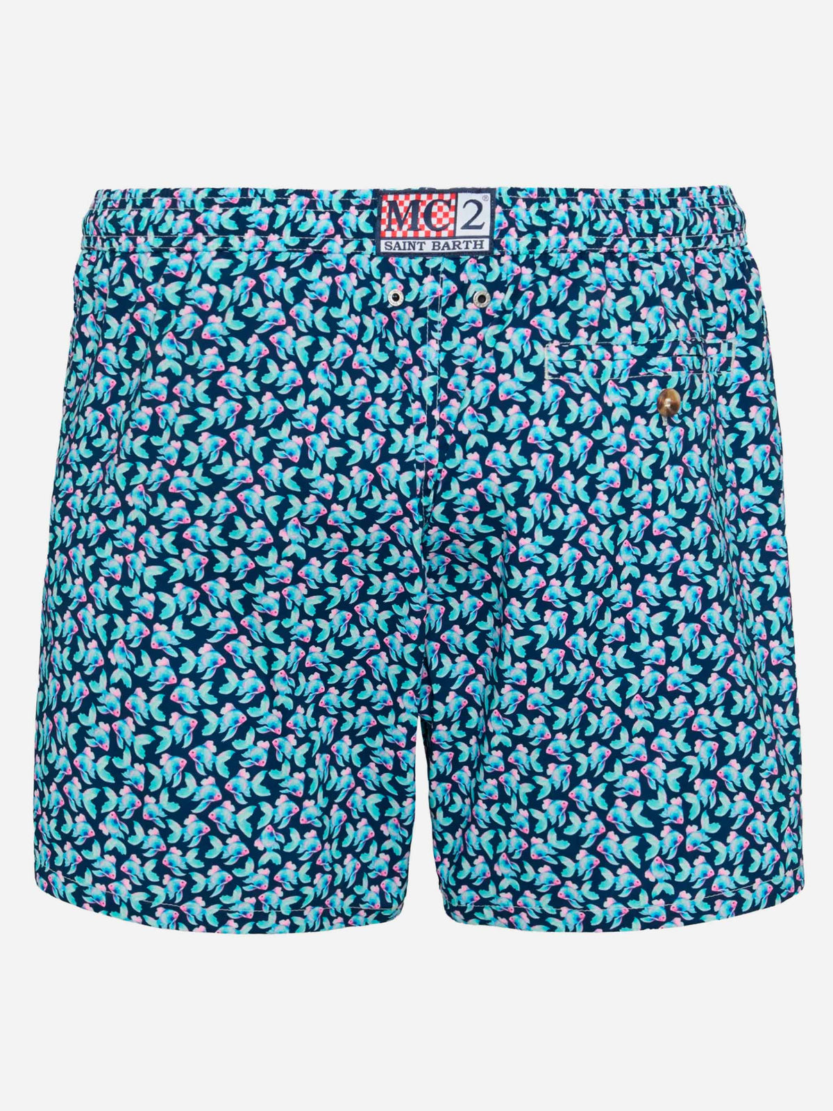 Costume mare Comfort Light blu navy con stampa pesci