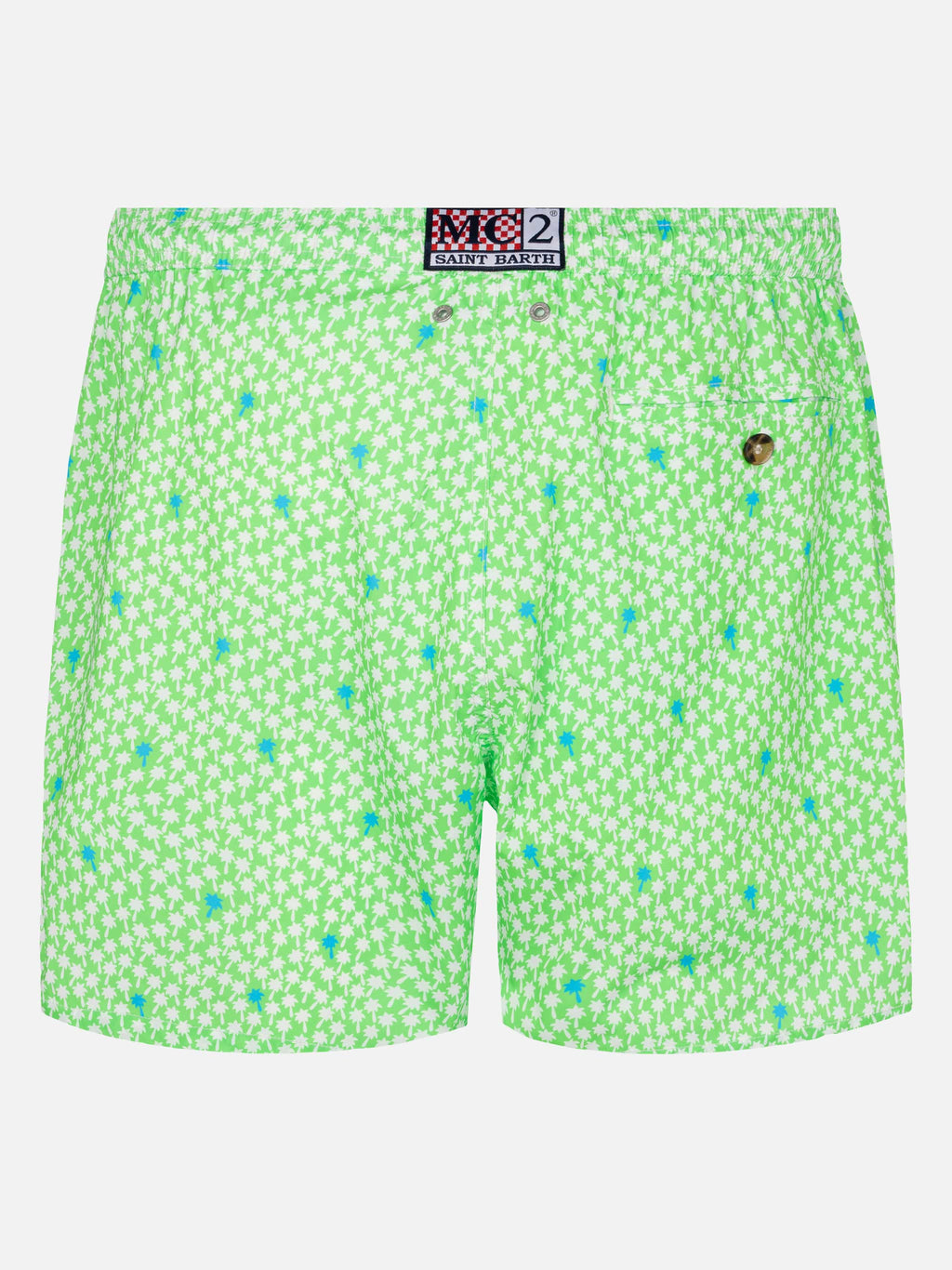 Costume mare Comfort Light verde fluo con stampa palme