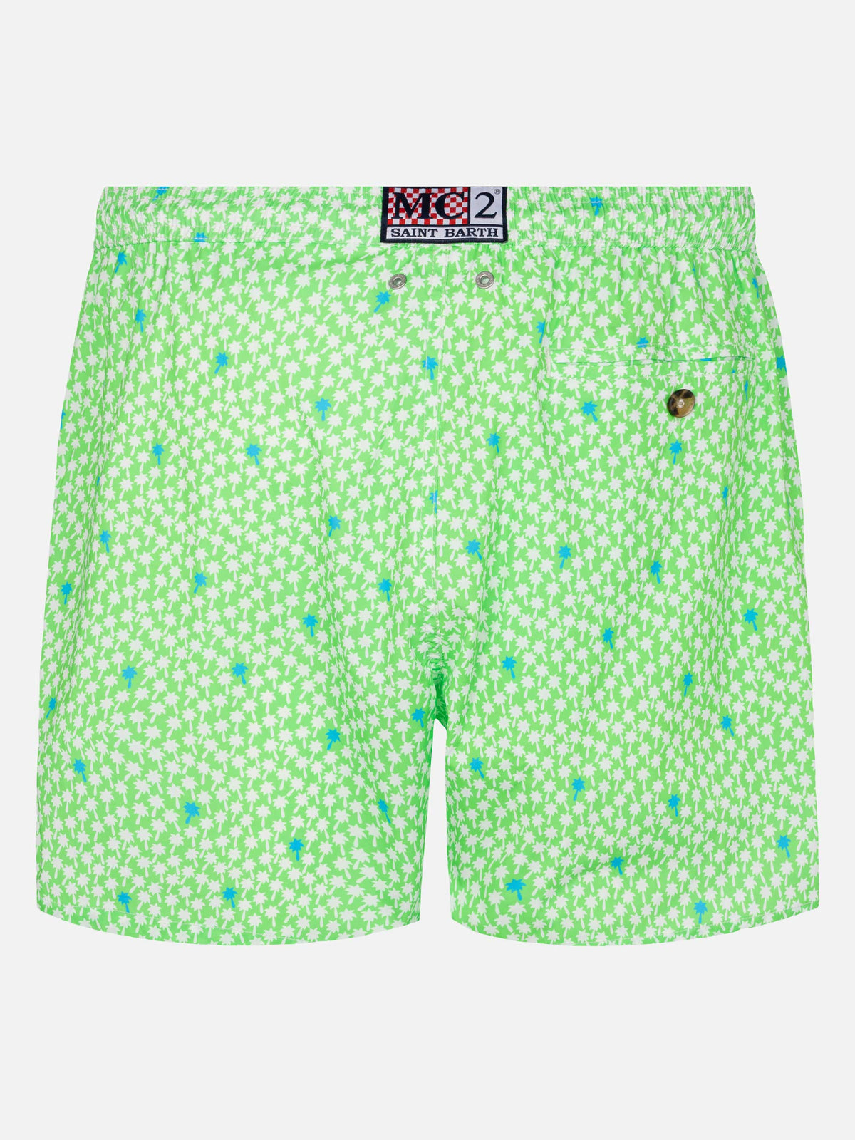 Costume mare Comfort Light verde fluo con stampa palme