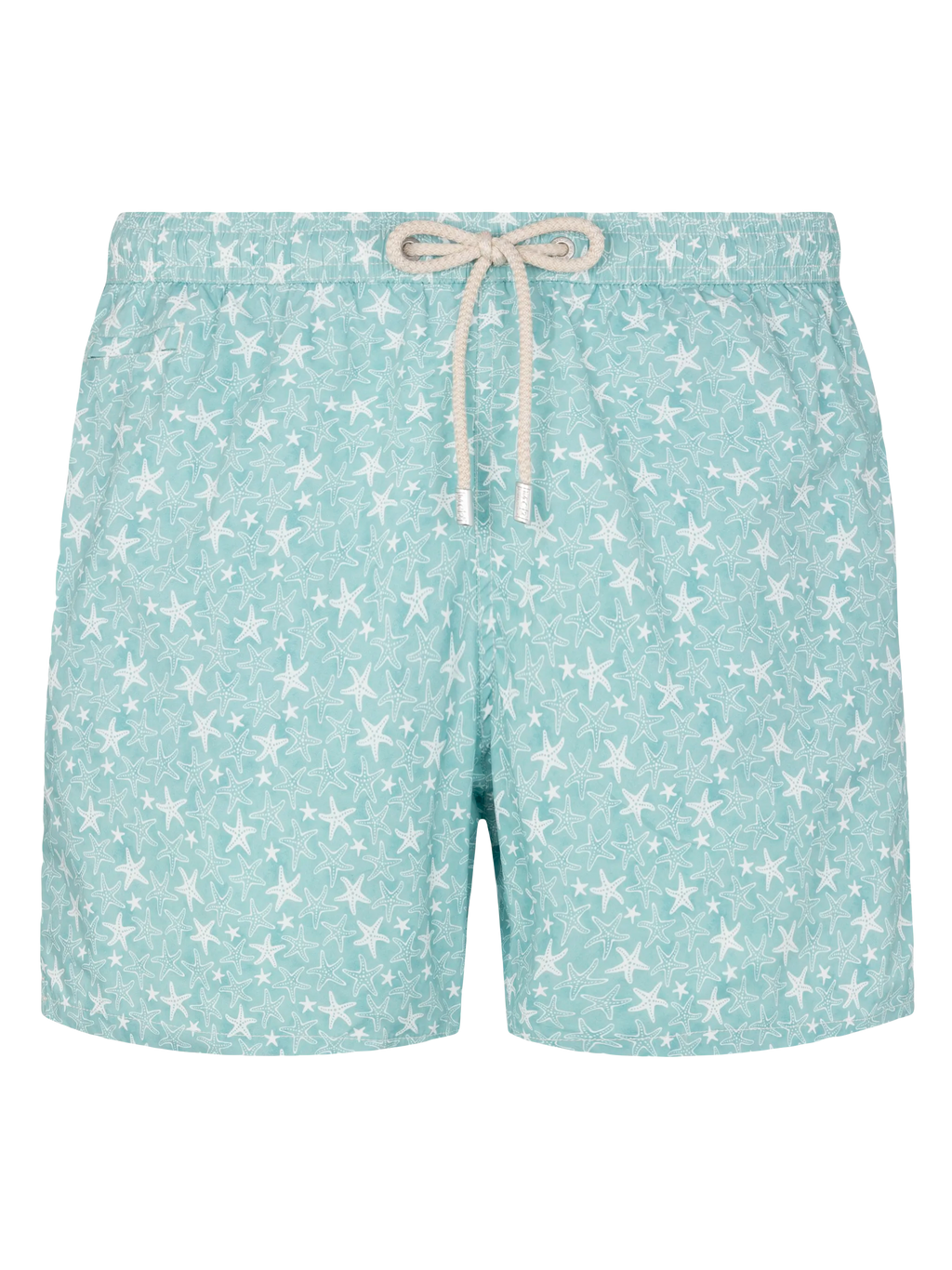 Costume mare Comfort Light verde salvia con stampa conchiglie tropicali